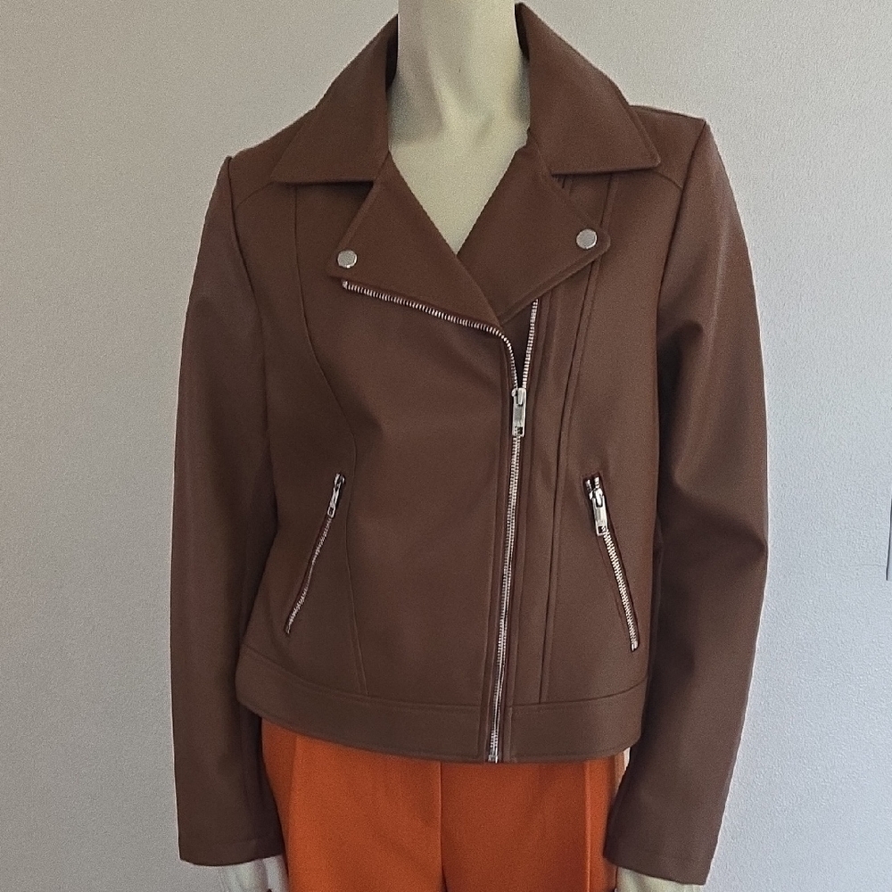 Marc New York Brown Faux Leather Jacket for Women